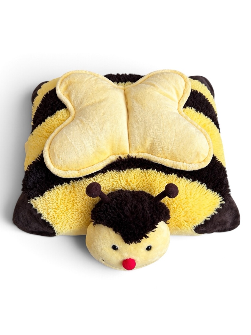 Pillow Pets Buzzy Bumble Bee Plush Folding Pillow Yellow Black 18”